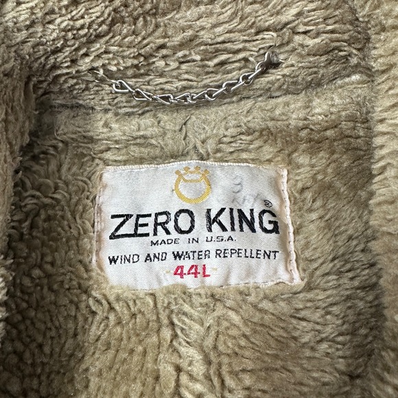 ZERO KING Vintage Brown Corduroy Faux Fur Collar Long Coat Men's Size 44L Rare - Picture 3 of 16